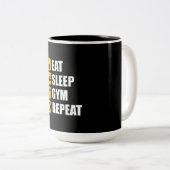 ジムやる気を起こさせるトレーニング食べ引用文睡眠ジムレピア ツートーンマグカップ (正面右)