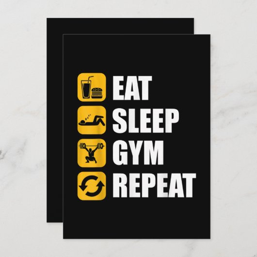 ジムやる気を起こさせるトレーニング食べ引用文睡眠ジムレピア 招待状 (正面/裏面)