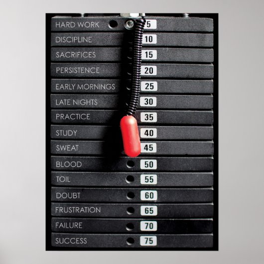 ジムやる気を起こさせる言葉 – 重量プレート-トレーニング ポスター (正面)