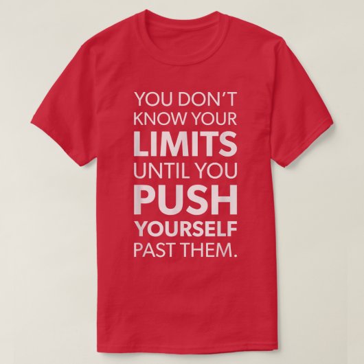 ジムを使って限界を超やる気を起こさせるえる Tシャツ (デザイン正面)