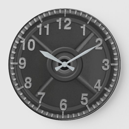 ジムアイアンウェイトクロック ラージ壁時計 (正面)