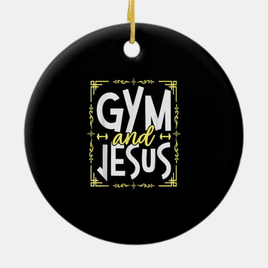 ジムアンドイエズジムフィットネスリフティングウェイト体ブイ セラミックオーナメント (裏面)