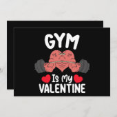 ジムイズマイバレンタインデーフィットネストレーニングスポーツ 招待状 (正面/裏面)