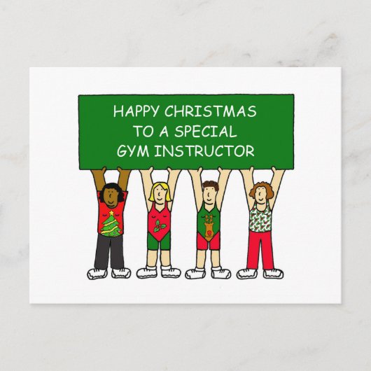 ジムインストラクターハッピークリスマス シーズンポストカード (正面)