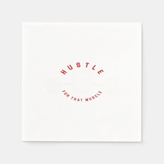 ジムインストラクターフィットネスコーチハッスルフォーザムスク スタンダードカクテルナプキン (正面)