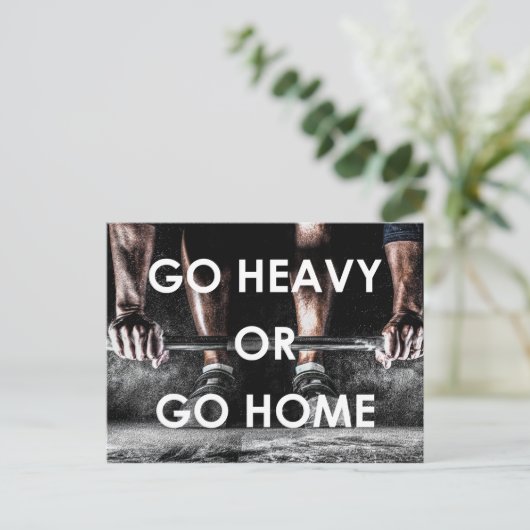 ジムウェイトトレーニングフィットネス やる気を起こさせる ポストカード (スタンド正面)