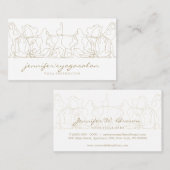 ジムウーマンヨガ姿ポーズ金ゴールド 名刺 (正面/裏面)