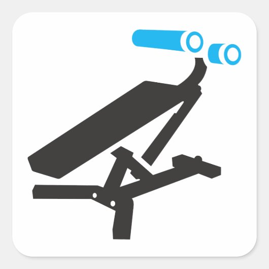 ジムエクササイズ機器アイコン スクエアシール (正面)