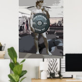 ジムオーナおもしろいーフィットネスデビッドホールディングウェイト ポスター (ホームオフィス)