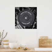 ジムオーナーまたはカーブ文字付きユーザおもしろい ポスター (キッチン)