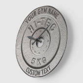 ジムオーナーまたはユーザーフィットネスグレイおもしろいエディション ラージ壁時計 (傾斜)