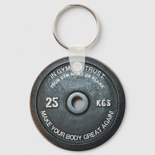 ジムオーナーフィットネストレーニングヴィンテージウェイトおもしろい キーホルダー (正面)