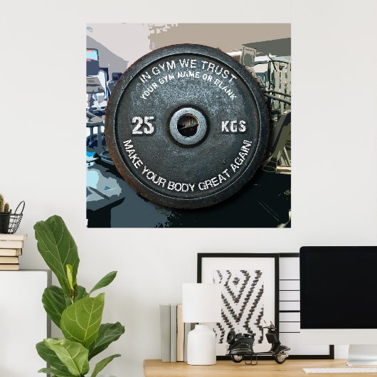 ジムオーナーフィットネストレーニングヴィンテージウェイトおもしろい ポスター (ホームオフィス)