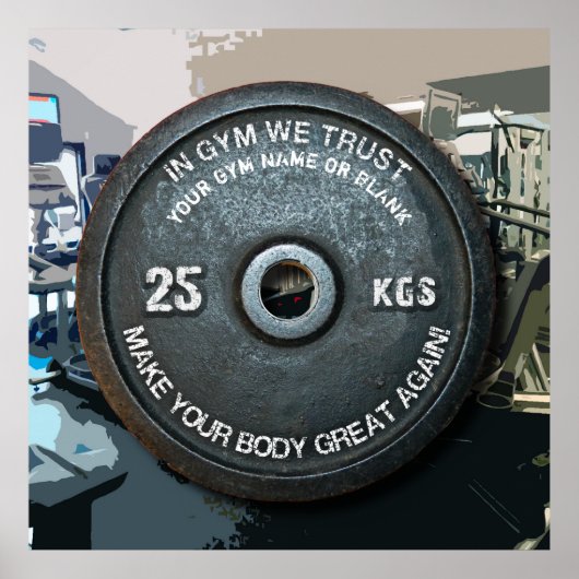 ジムオーナーフィットネストレーニングヴィンテージウェイトおもしろい ポスター (正面)