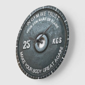 ジムオーナーフィットネストレーニングヴィンテージウェイトおもしろい ラージ壁時計 (傾斜)