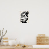 ジムガールやる気を起こさせるマッスル、美しい女性 ポスター (キッチン)