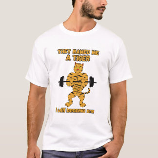 ジムキャット。やる気を起こさせるおもしろい猫 Tシャツ