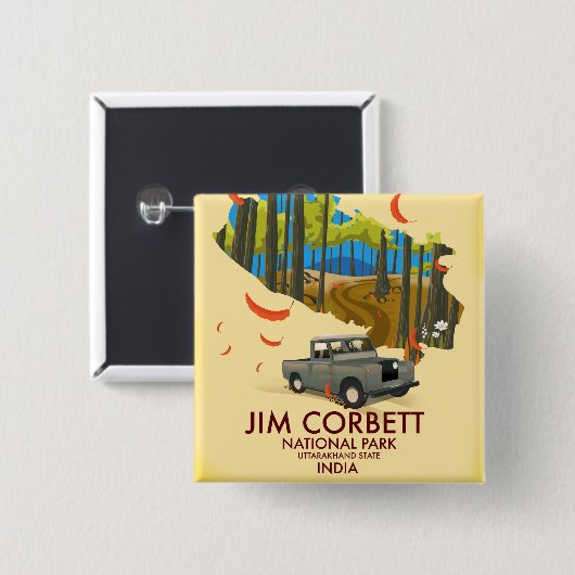 ジムコルベットナショナルパークウッタラクランド州 缶バッジ (正面&裏面)