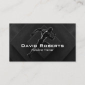 ジムコーチフィットネスパーソナルトレーナーモダンブラック 名刺 (正面)