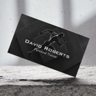 ジムコーチフィットネスパーソナルトレーナーモダンブラック 名刺