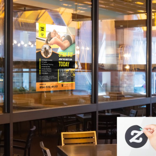 ジムサービスカスタムウィンドウの固定 ウィンドウサイン (レストラン窓)