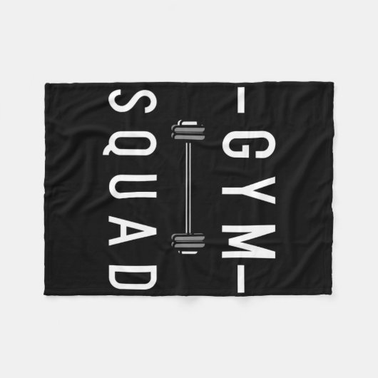 ジムスクワッドボディビルやる気を起こさせる引用文ジムワーク フリースブランケット (正面(横))