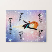 ジムスタージンジャーヘア、グリーンアイズ、ブラックレオタード ジグソーパズル (横)