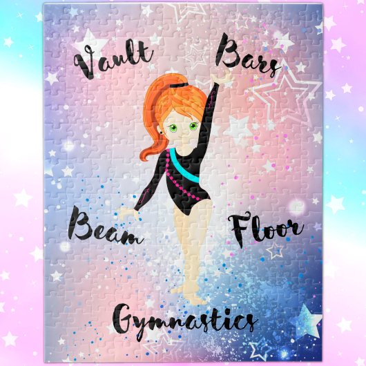 ジムスタージンジャーヘア、グリーンアイズ、ブラックレオタード ジグソーパズル