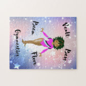 ジムスターヒスパニック、ブラウンアイズ、明るい赤紫色レオタード ジグソーパズル (横)