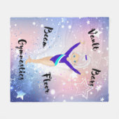 ジムスターピンクストライプ色の、ブルーアイズ、ブルーダズルレオ フリースブランケット (正面(横))