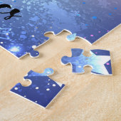 ジムスターブルネット、ブラウンアイズ、パープルレオタード ジグソーパズル (側面)