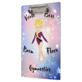 ジムスターブロンド、グリーンアイズ、ブルゴーニュ・レオタード クリップボード (左)