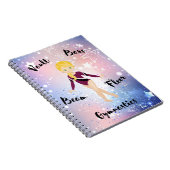 ジムスターブロンド、グリーンアイズ、ブルゴーニュ・レオタード ノートブック (右側)