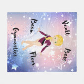 ジムスターブロンド、グリーンアイズ、ブルゴーニュ・レオタード フリースブランケット (正面(横))