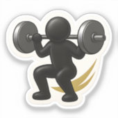 ジムステッカー – 重量挙げデザイン シール (正面)