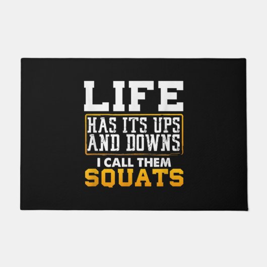 ジムトレーニングウェイトスクアットメンズウィメンズ ドアマット (正面)