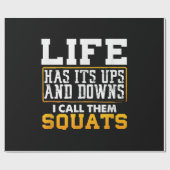 ジムトレーニングウェイトスクアットメンズウィメンズ ラッピングペーパー (フラット)