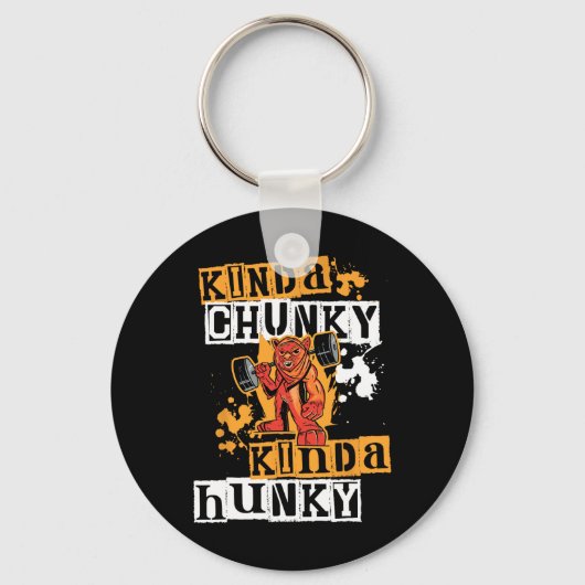 ジムトレーニングフィットネスおもしろいデビルユニチュンキーハンキーW キーホルダー (正面)