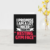 ジムトレーニングボディビルおもしろいマイレストランジム顔 カード (黄色い花)