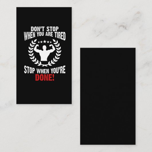 ジムトレーニング動機付けフィットネス揚重アスリート 名刺 (正面/裏面)