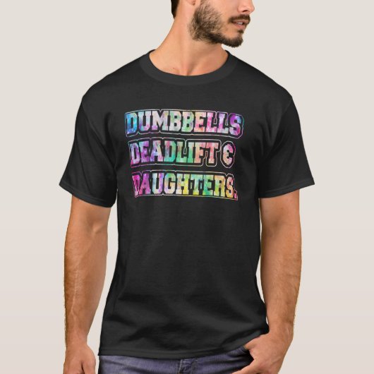 ジムトレーニング父の日ダンベルデッドリフト Tシャツ (正面)