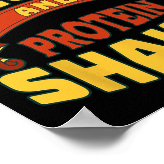 ジムトレーニング重い重量を持ち上げるタンパク質シェイクB ポスター (角)