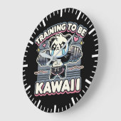 ジムパンダのトレーニングかわいいかわいいアニメトレーニング ラージ壁時計 (傾斜)