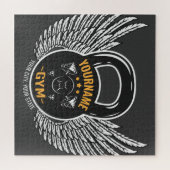 ジムパーソナライズされたフィットネストレーナーケトルベル ジグソーパズル (横)