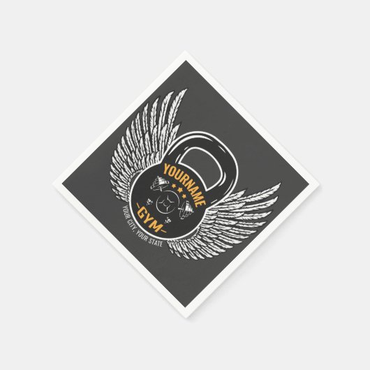 ジムパーソナライズされたフィットネストレーナーケトルベル スタンダードカクテルナプキン (角)