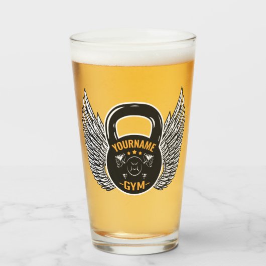 ジムパーソナライズされたフィットネストレーナーケトルベル  タンブラーグラス (ドリンク正面)