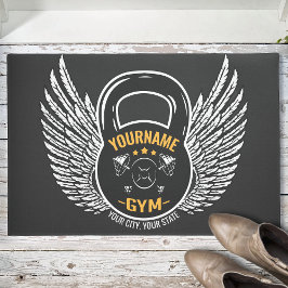 ジムパーソナライズされたフィットネストレーナーケトルベル ドアマット