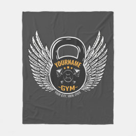ジムパーソナライズされたフィットネストレーナーケトルベル フリースブランケット