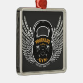 ジムパーソナライズされたフィットネストレーナーケトルベル メタルオーナメント (右)