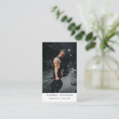 ジムパーソナルトレーナーフィットネス写真QRコード 名刺 (スタンド正面)